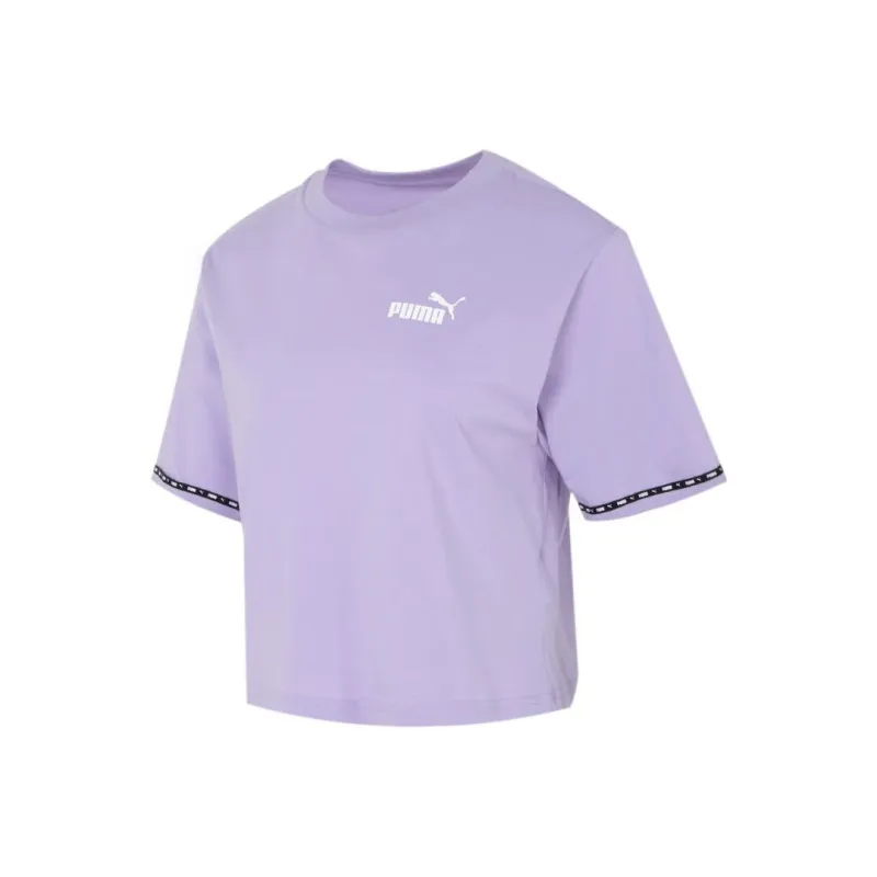 PUMA Drop Shoulder Sleeve T Shirt Women's Purple-0