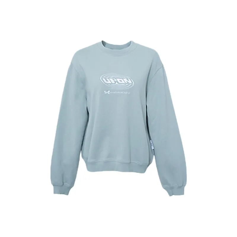 UPON PRO Crew Neck Loose Fit Sweatshirt Women's Gray Blue-0