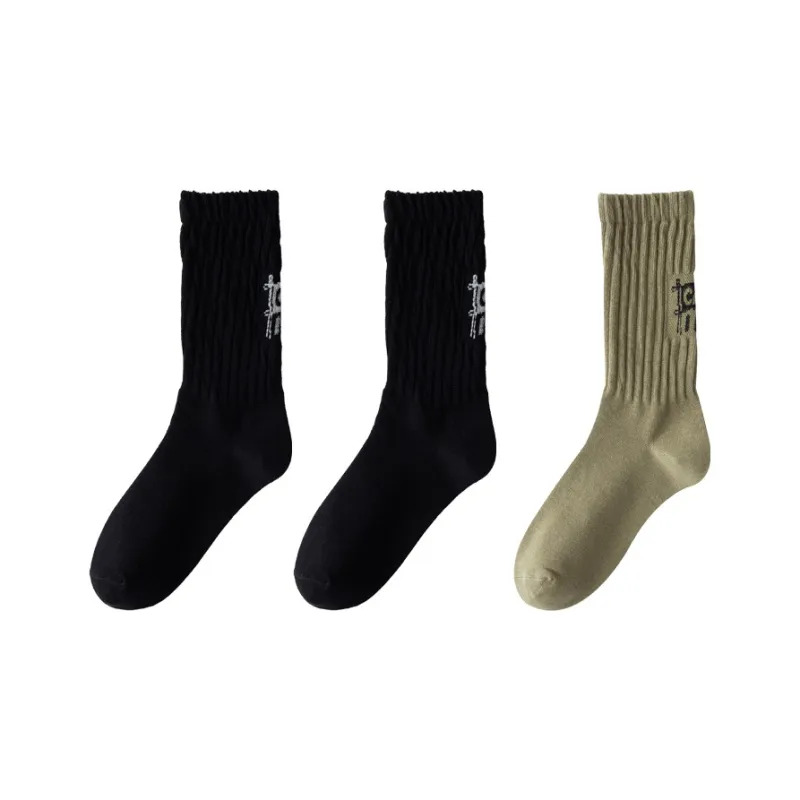 H YXIANG Mid Calf Socks Men's 3 Pack-12
