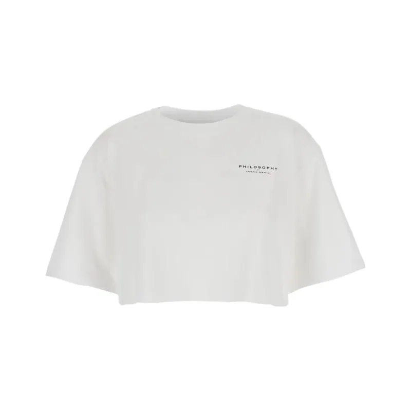 PHILOSOPHY DI LORENZO SERAFINI Logo Printed Cropped T Shirt-0