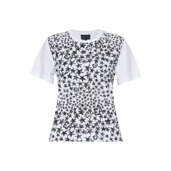 EMPORIO ARMANI Asv Organic Jersey T shirt With All over Star Print