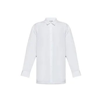 JIL SANDER Logo Embroidered Straight Hem Shirt