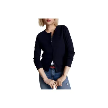 Tommy Hilfiger Solid Button Up Cardigan Sweaters Desert Sky Sweater Women's Marine Blue