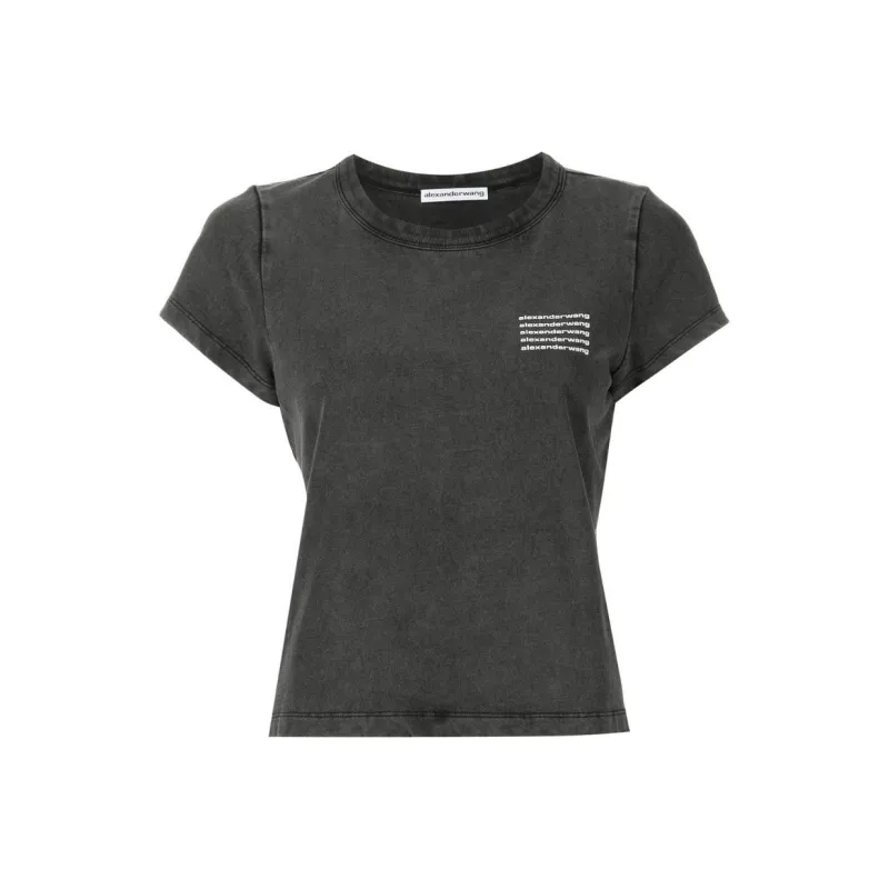 Alexander Wang Acid wash Logo T shirt-0