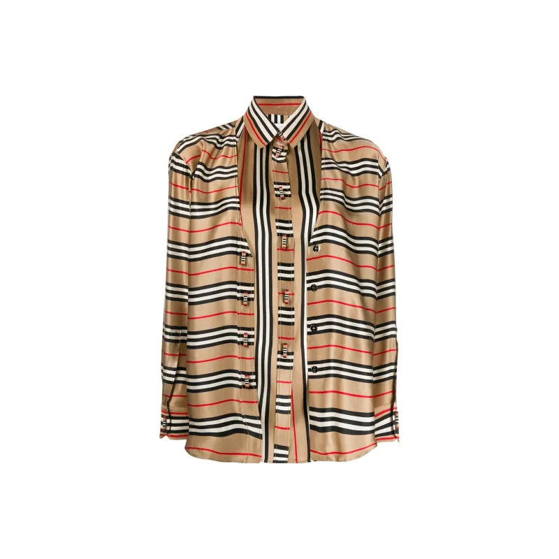 Burberry 2000s Layered Silk Blouse-0