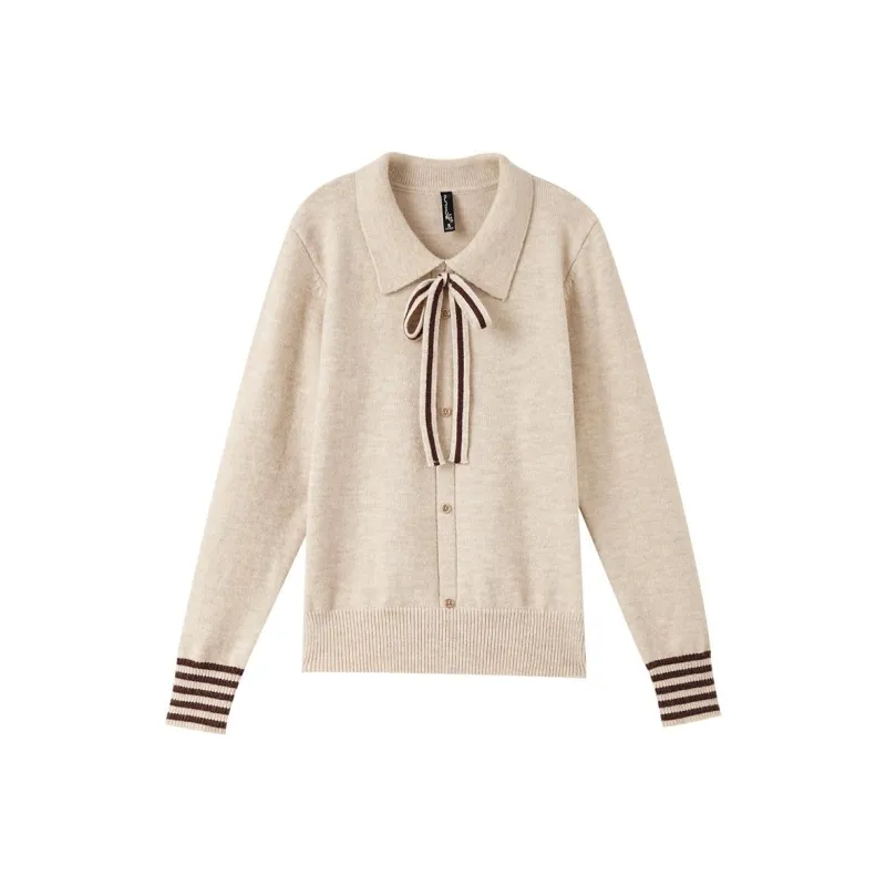 OUNIXUE Sweaters Women's Floral Apricot-0