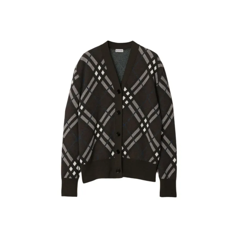 Burberry Check Wool Blend Cardigan-0