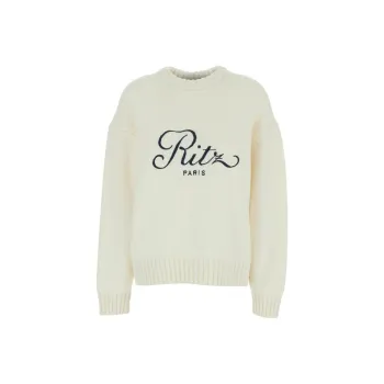 FRAME X Ritz Paris Logo Embroidered Knit Jumper