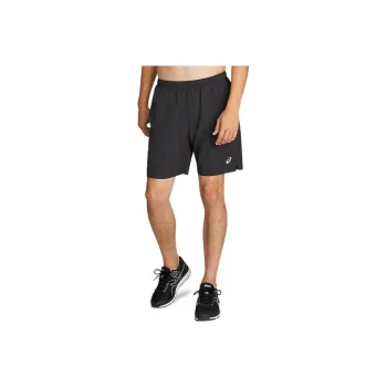 Asics 7IN 2 IN 1SPIRAL Casual Shorts Men's Performance Black Heather Print Stone Gray Leather