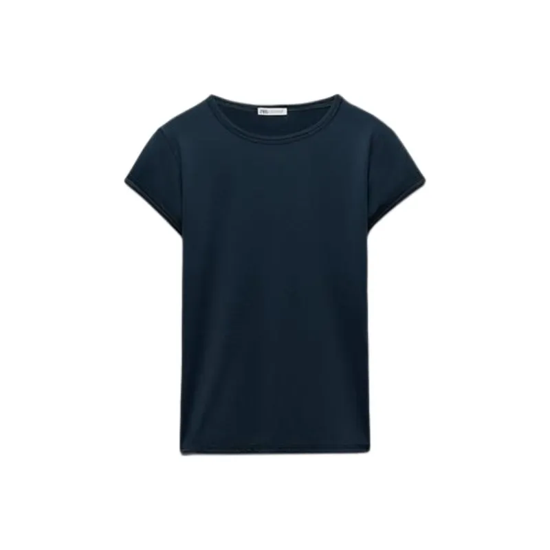 ZARA T-Shirts Women's Navy Blue-0