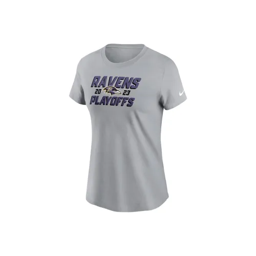 Nike Baltimore Ravens 2023 NFL Playoffs Iconic T-Shirt Women's Gray