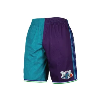 NBA x Mitchell & Ness Charlotte Hornets Classics 1999 Split Swingman Basketball Shorts Men's Cyan/Purple