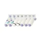 2 White Purple Pattern+2 White Heart+3 White Purple Letter