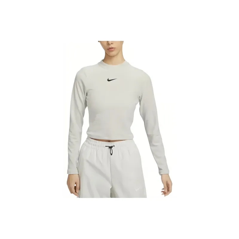 Nike Women'ss Pullover Cropped Retro Crewneck T-Shirt Beige-0