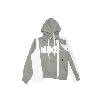 Nike X Sacai Double Zip Hoodie Dark Grey Heather/White