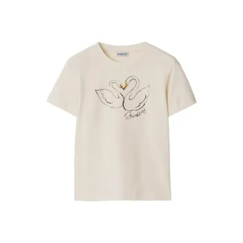Burberry Boxy Swan Cotton T shirt