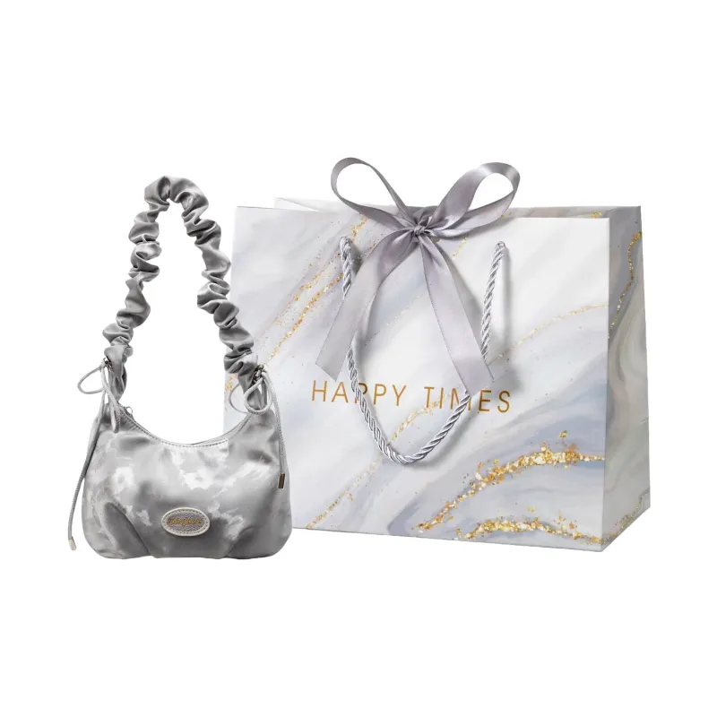 Miss Angel Fabric Shoulder Bag, Crossbody Bag Women's Silver/Black/Pink-0
