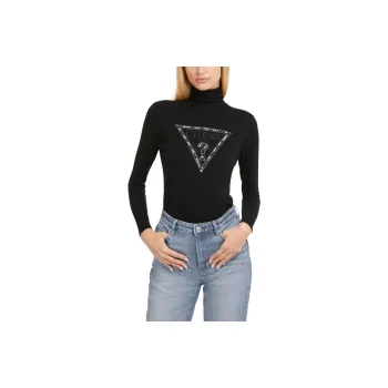 GUESS Gisele Beaded Signature Triangle Sweater Sweater Women's Black