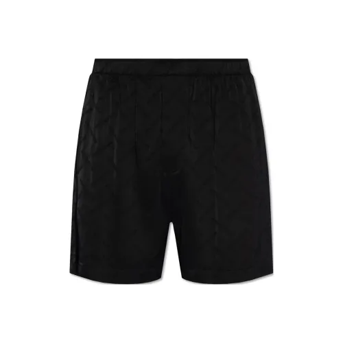 Balenciaga Allover Logo Satin Shorts