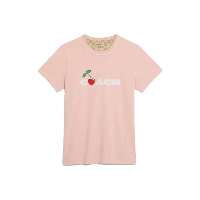 COACH SS23 Regular T Shirt Women's Pink-0