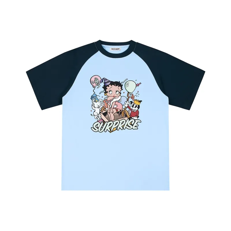 BETTY BOOP Raglan Sleeve T Shirt Unisex-3
