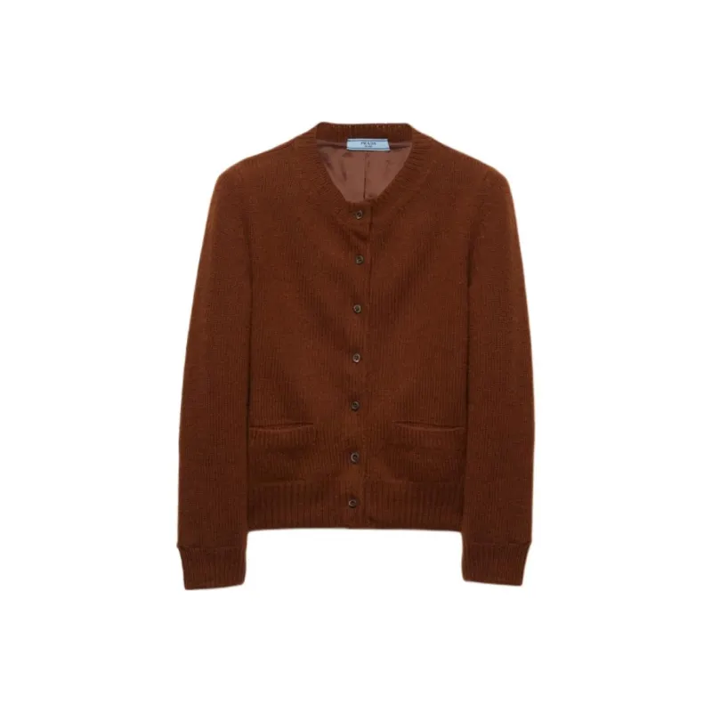 PRADA Ribbed Knit Cardigan-0
