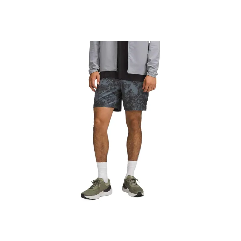 Lululemon Pace BreakerReflective Short Casual Shorts 7' Men's Sketching Tablecloth Oil Gray Multicolor-0