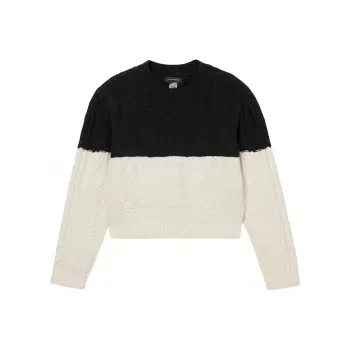 CLUB MONACO Sweater Women's Black White Color Blocking