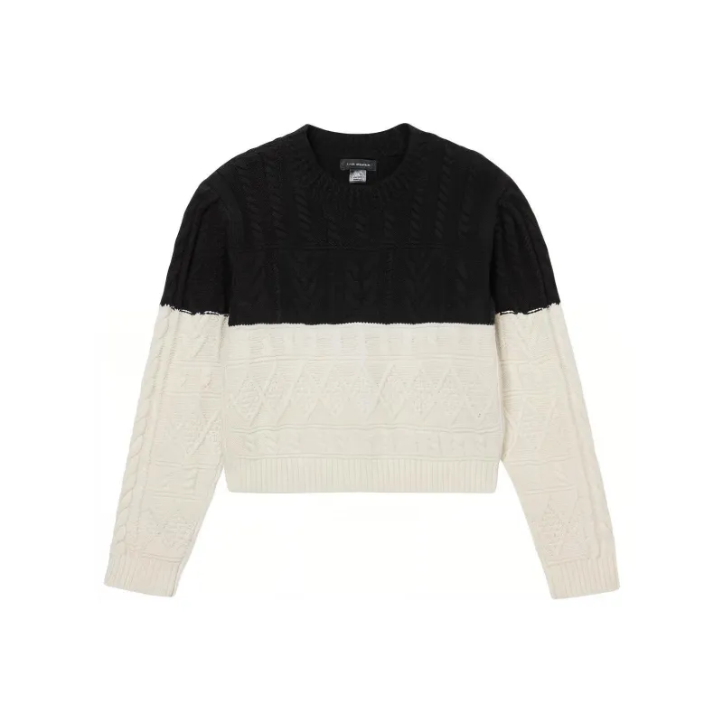 CLUB MONACO Sweater Women's Black White Color Blocking-0