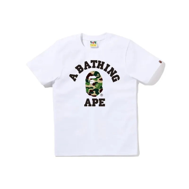 Bape Women's Abc Camo College Tee White/Green-4