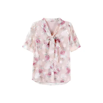 ETSE Shirt Women's Pink Mixed Flowers