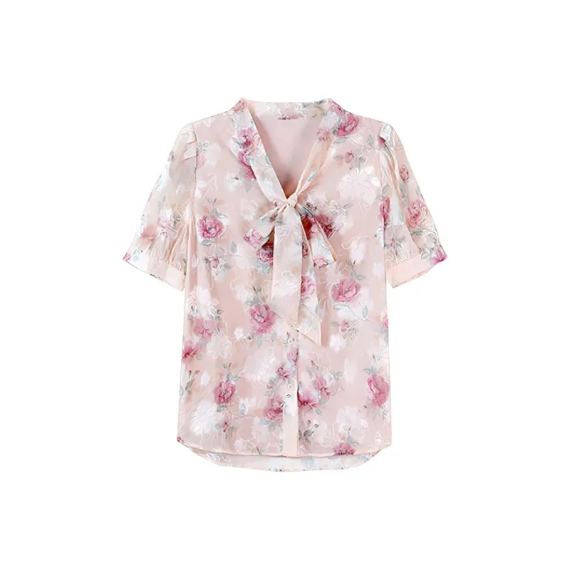 ETSE Shirt Women's Pink Mixed Flowers-0