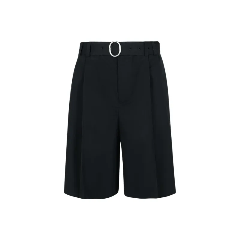 JIL SANDER Belted Knee Length Bermuda Shorts-0