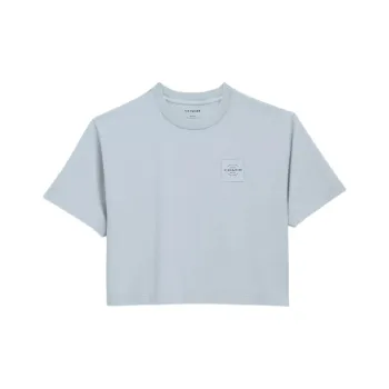 COACH Drop Shoulder Sleeve T Shirt Women's Gray Blue