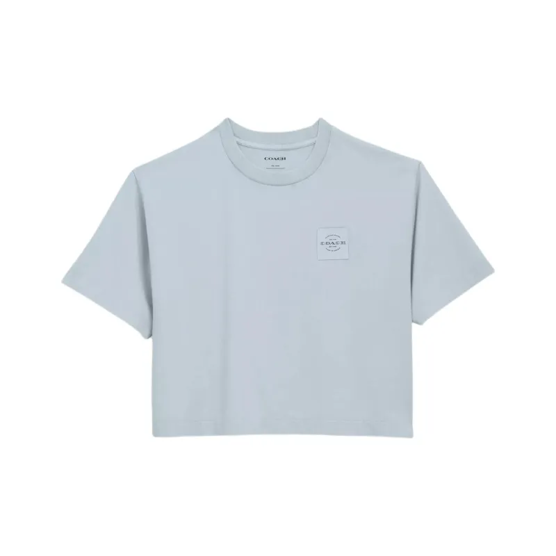 COACH Drop Shoulder Sleeve T Shirt Women's Gray Blue-0