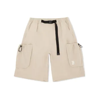 MLB New York Yankees Casual Shorts Unisex Linen Beige Yellow