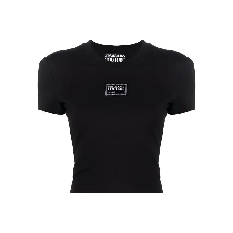 VERSACE JEANS COUTURE Logo-patch Cotton Crop Top-0