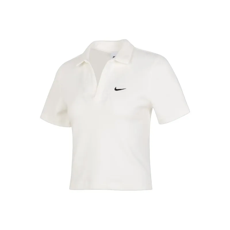 Nike Sportswear Essential Women's Short-sleeve Polo Top 'Sail/Black'-0