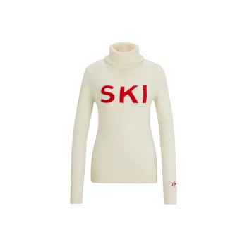 HUGO BOSS x PERFECT MOMENT Collaboration Slogan Sweater In Virgin Wool Sweater Women's White