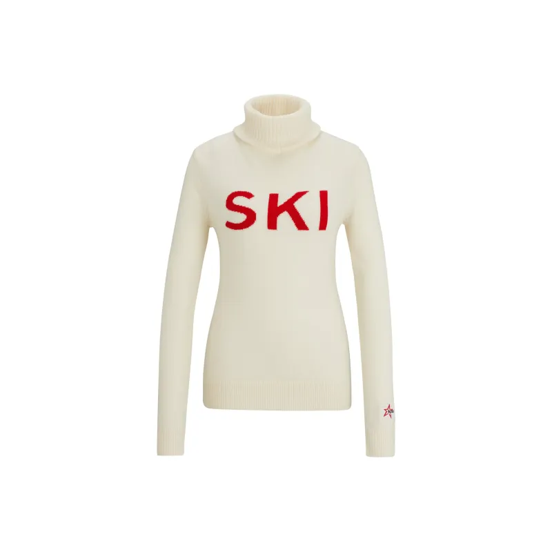 HUGO BOSS x PERFECT MOMENT Collaboration Slogan Sweater In Virgin Wool Sweater Women's White-0
