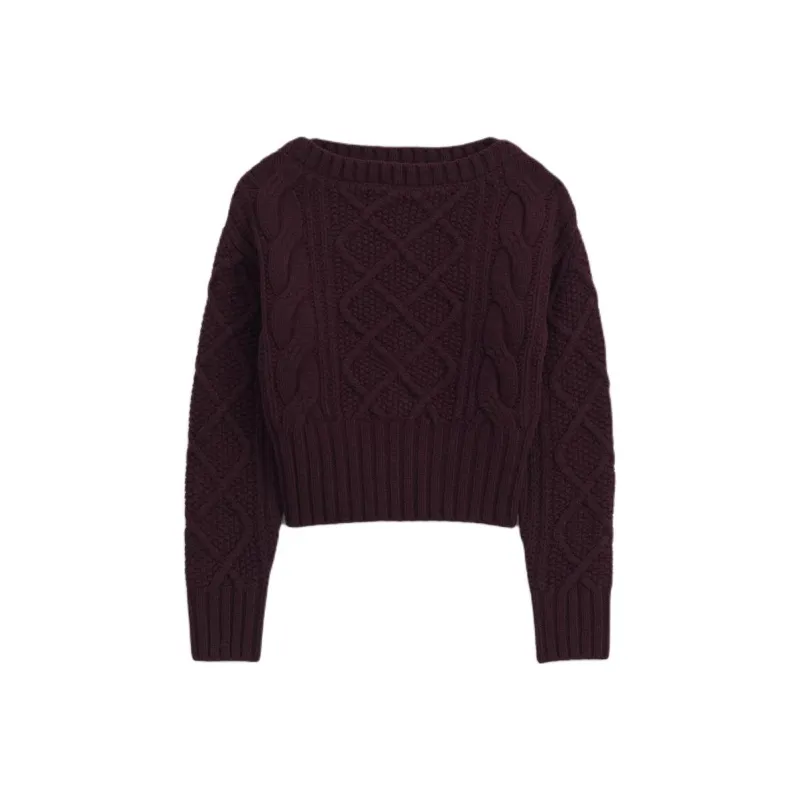 ZARA Sweater Women's Burgundy Red-0