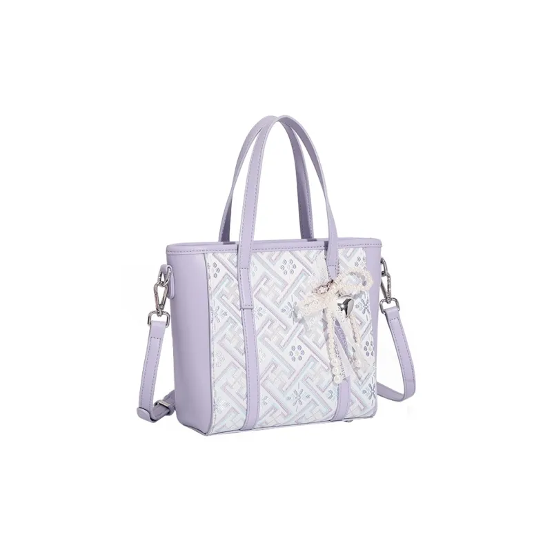 Pivsnu Synthetic Leather Handbag, Shoulder Bag, Crossbody Bag Women's Purple-3