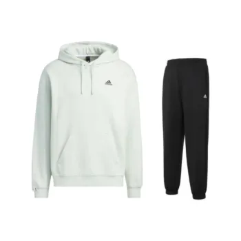 Adidas Sweatshirt Sets Unisex Clothing Set Light Green Top+Black Pants
