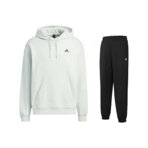 Adidas Sweatshirt Sets Unisex Set Light Green Top+Black Pants