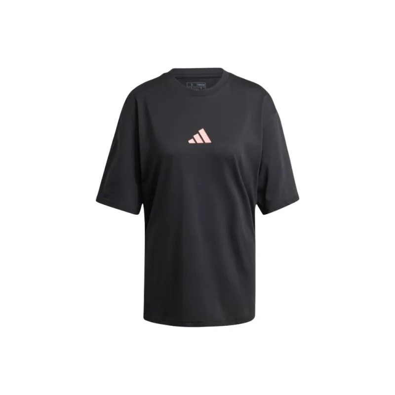 Adidas Drop Shoulder Sleeve T Shirt Women's Black-0