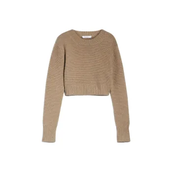 MaxMara Kaya Collection Cropped Cashmere Jumper Sweater Women's Sand