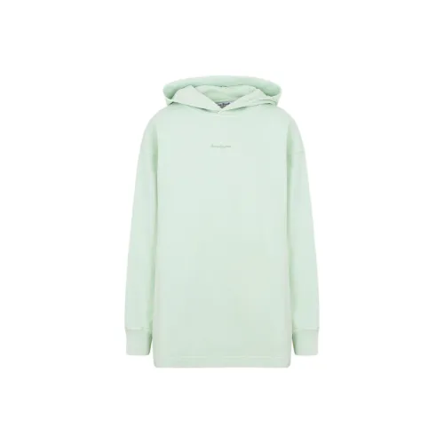Acne Studios Stamped Logo Hoodied Sweatshirt Pastel Green