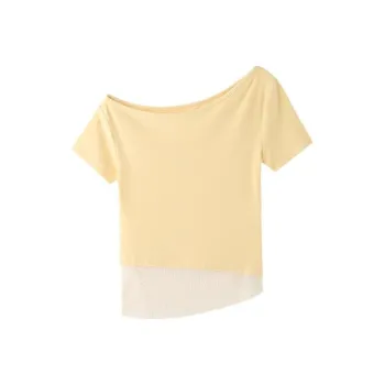 Ning Cai Yuer Regular T Shirt Women's Yellow