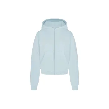 SKIMS SS24 Summer Collection FRENCH TERRY SHRUNKEN ZIP UP HOODIE Sweatshirt Women's OPAL/Opal