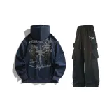 Navy Blue Sweatshirt+Black Casual Pants